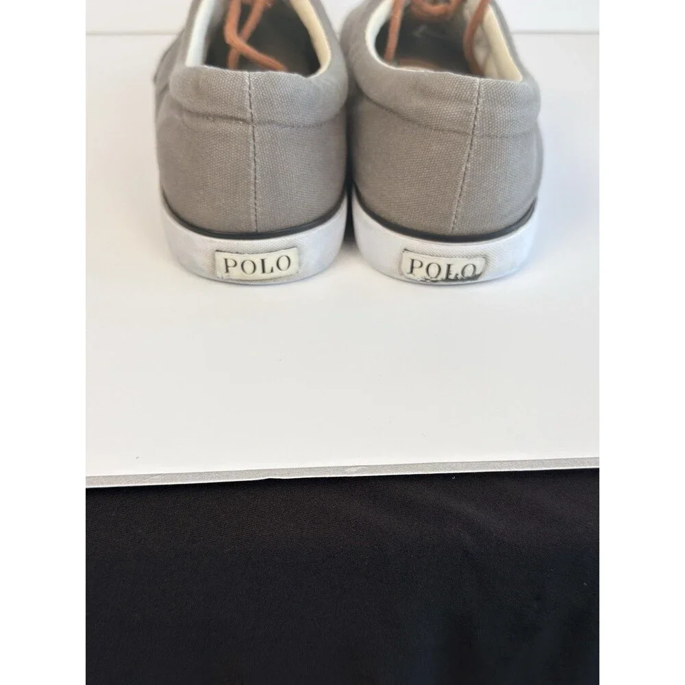 Polo Ralph Lauren Mens ForestMont 2 Low Top Canvas Trainers Soft Grey Size 13 D
